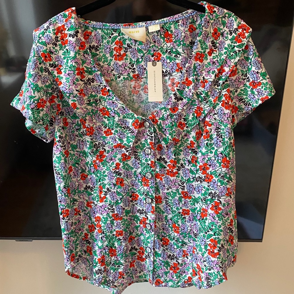 NWT Anthro Floral Blouse